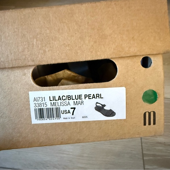 Melissa Sandals lilac pearl blue Purple iridescent shoes strappy y2k sz 7 - Picture 11 of 12